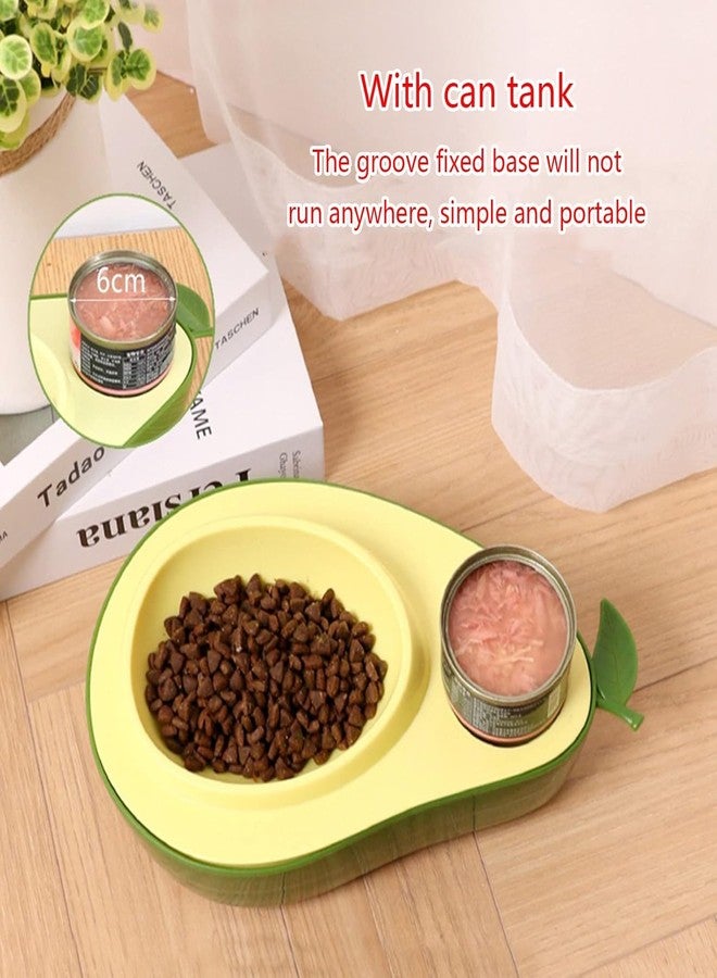 Conziv Avocado Shape Cat Bowl - 690ml Food Bowl Avocado Shape Neck Protection Double Bowl Cat Automatic Drinking Fountain Food Dispenser Cat Supplies - Image 5